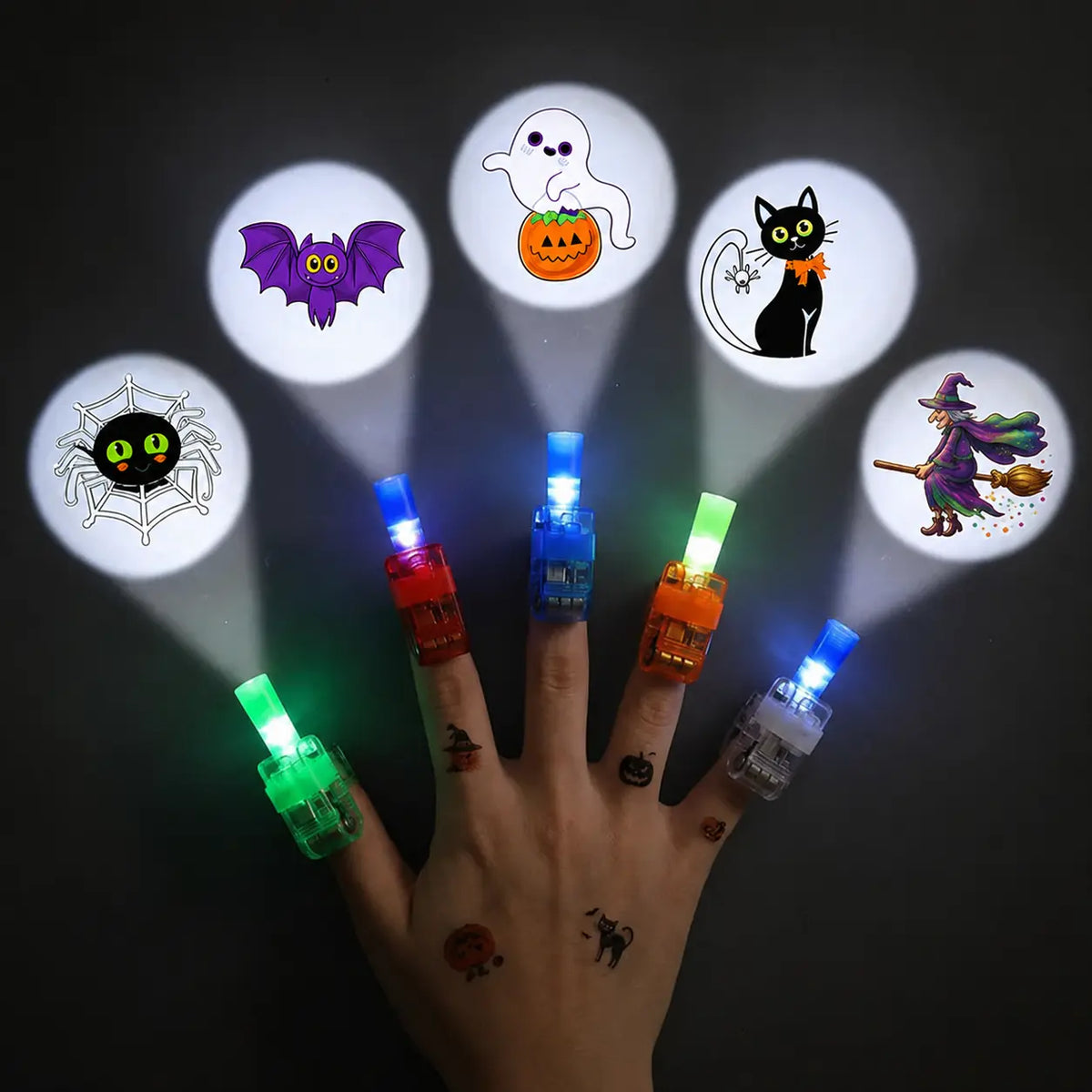 |⏰ Posledný deň! Zľava 70 %| 👻🎃 Halloweenske LED projektorové prstene na prst – Párty darčeky pre deti
