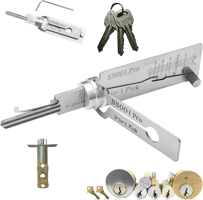 HOT SALE 60% OFF🔥Stainless Steel Master Key Locksmith Training Tool,⚒️ SS001 Pro Tool, Practical Cylinder Set