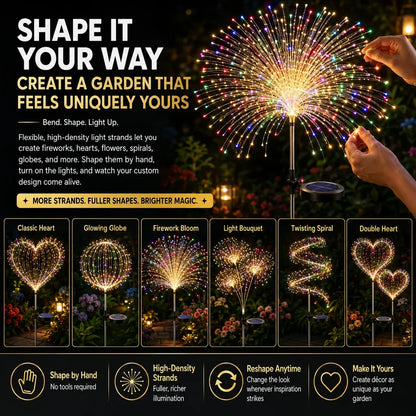 Topacme solar firework garden lights shape it your way bendable strands card