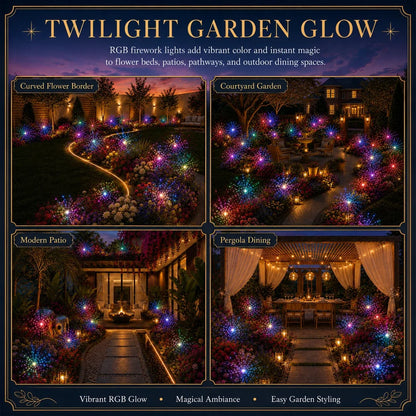Topacme solar firework garden lights twilight garden glow scene guide