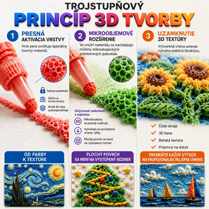 Topacme® 3D reliéfne umelecké pero – premeňte ploché kresby na hmatateľné 3D umenie🪄