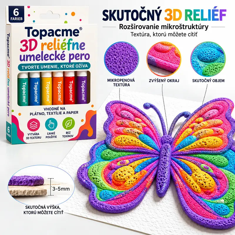 Topacme® 3D reliéfne umelecké pero – premeňte ploché kresby na hmatateľné 3D umenie🪄