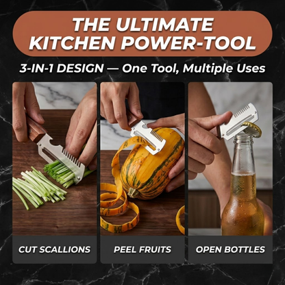 2-in-1 Stainless Steel Vegetable Peeler with Wooden Handle & Bottle Opener 💖