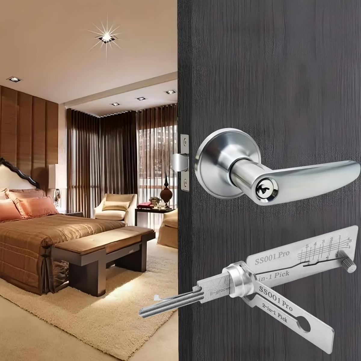 HOT SALE 60% OFF🔥Stainless Steel Master Key Locksmith Training Tool,⚒️ SS001 Pro Tool, Practical Cylinder Set
