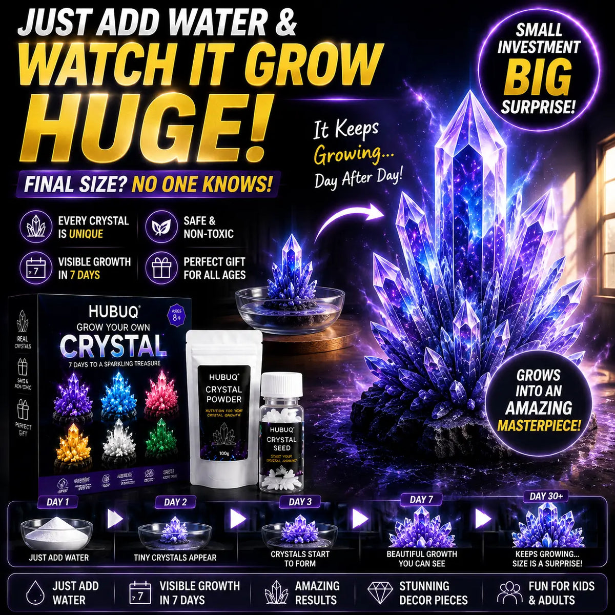 HUBUQ®🪄 Luxury Crystal Atelier – Premium Crystal Growth Powder🔮