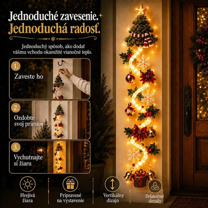 | ⏳ Posledný deň ZĽAVA 50 % – 🎄🎅 Svietiaca vianočná závesná dekorácia MerryCascade™ | 6 sviatočných svetelných motívov ✨