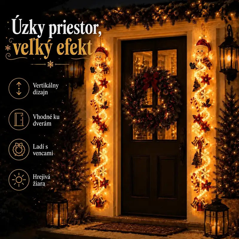 | ⏳ Posledný deň ZĽAVA 50 % – 🎄🎅 Svietiaca vianočná závesná dekorácia MerryCascade™ | 6 sviatočných svetelných motívov ✨