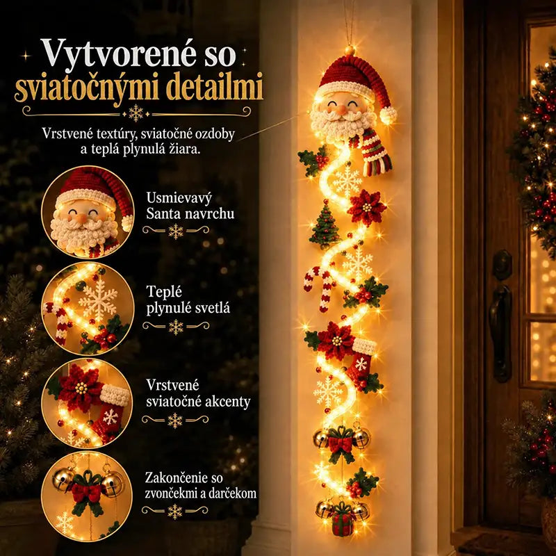 | ⏳ Posledný deň ZĽAVA 50 % – 🎄🎅 Svietiaca vianočná závesná dekorácia MerryCascade™ | 6 sviatočných svetelných motívov ✨