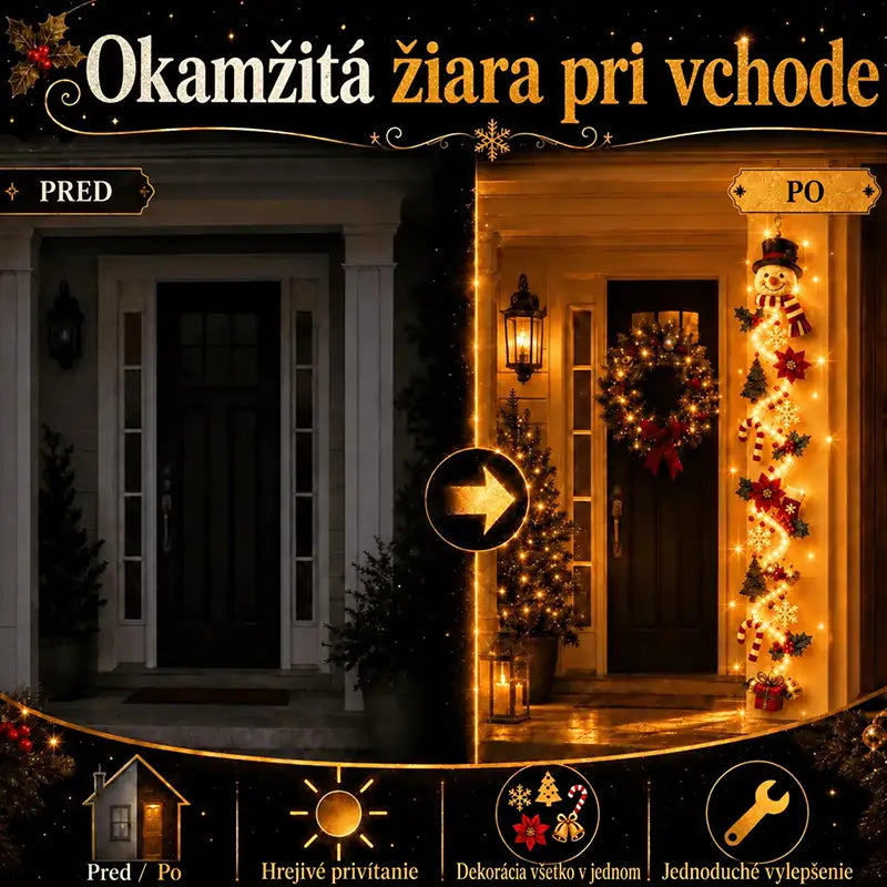 | ⏳ Posledný deň ZĽAVA 50 % – 🎄🎅 Svietiaca vianočná závesná dekorácia MerryCascade™ | 6 sviatočných svetelných motívov ✨