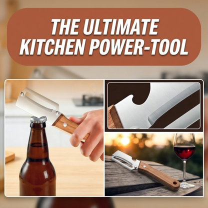 2-in-1 Stainless Steel Vegetable Peeler with Wooden Handle & Bottle Opener 💖