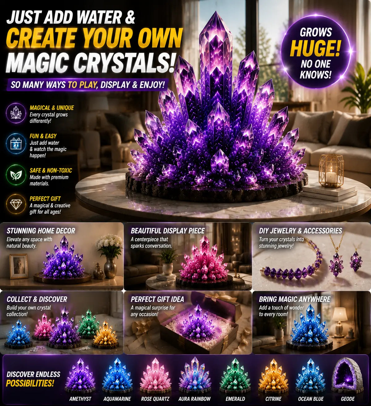 HUBUQ®🪄 Luxury Crystal Atelier – Premium Crystal Growth Powder🔮