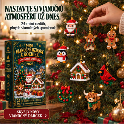 Adventný kalendár s 24 mini vianočnými ozdobami zo stavebníc🌲🔥