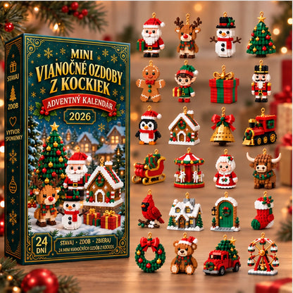 Adventný kalendár s 24 mini vianočnými ozdobami zo stavebníc🌲🔥