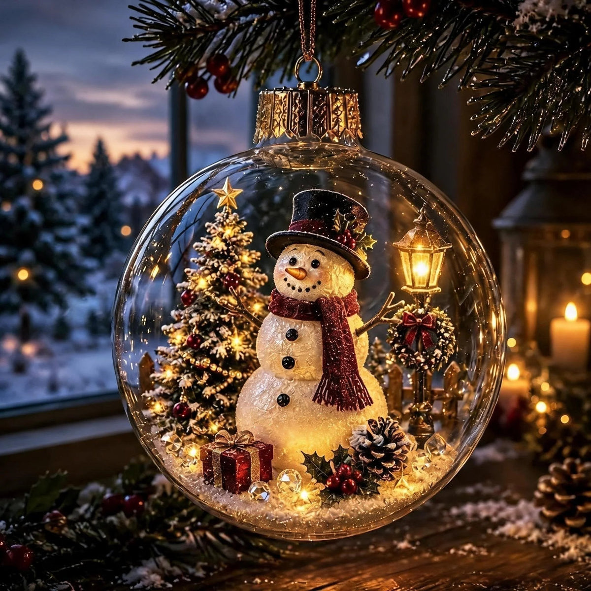 Puriejoy svietiaca vianočná diorámová ozdoba - 12