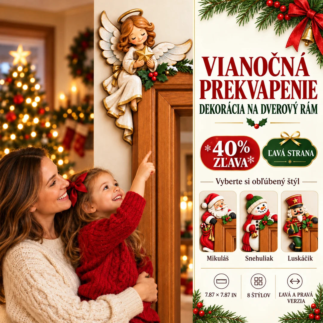 Vianočná rohová dekorácia na zárubňu🎄🎅