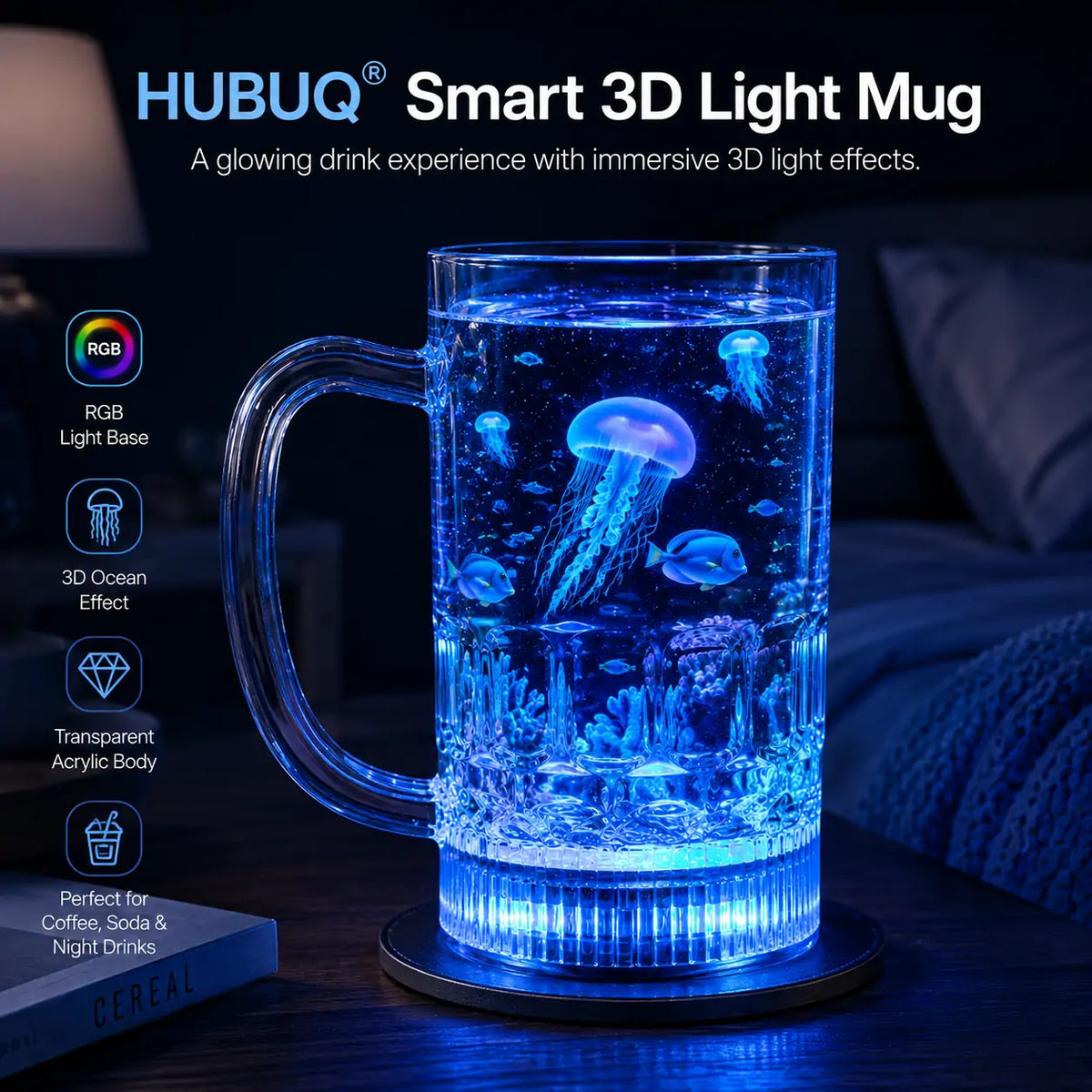 HUBUQ® Smart Acrylic Glow Glass
