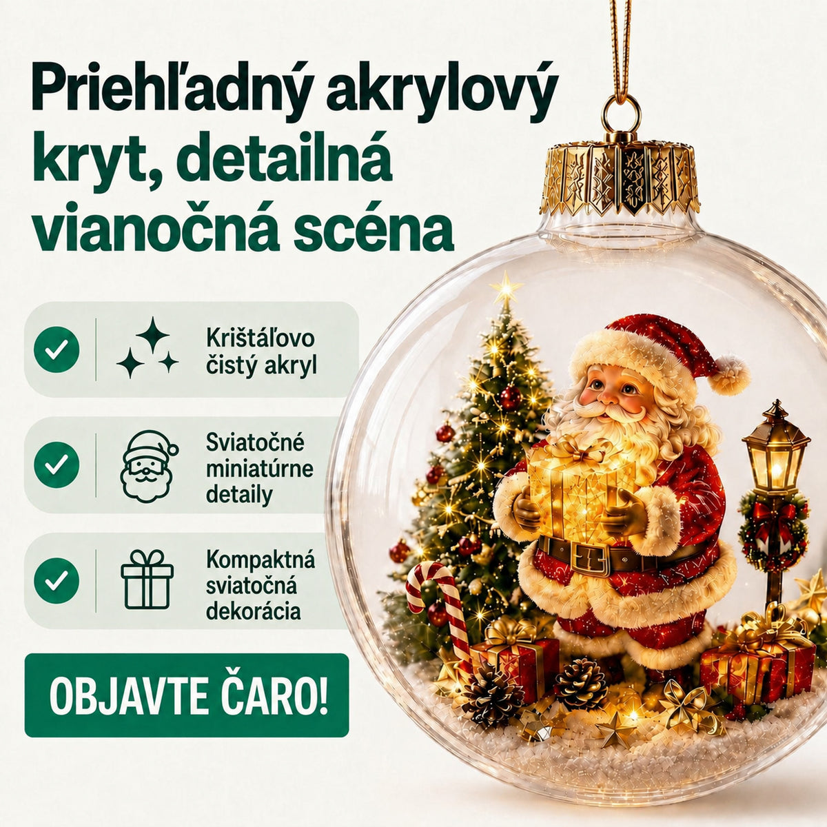 Puriejoy svietiaca vianočná diorámová ozdoba - 8