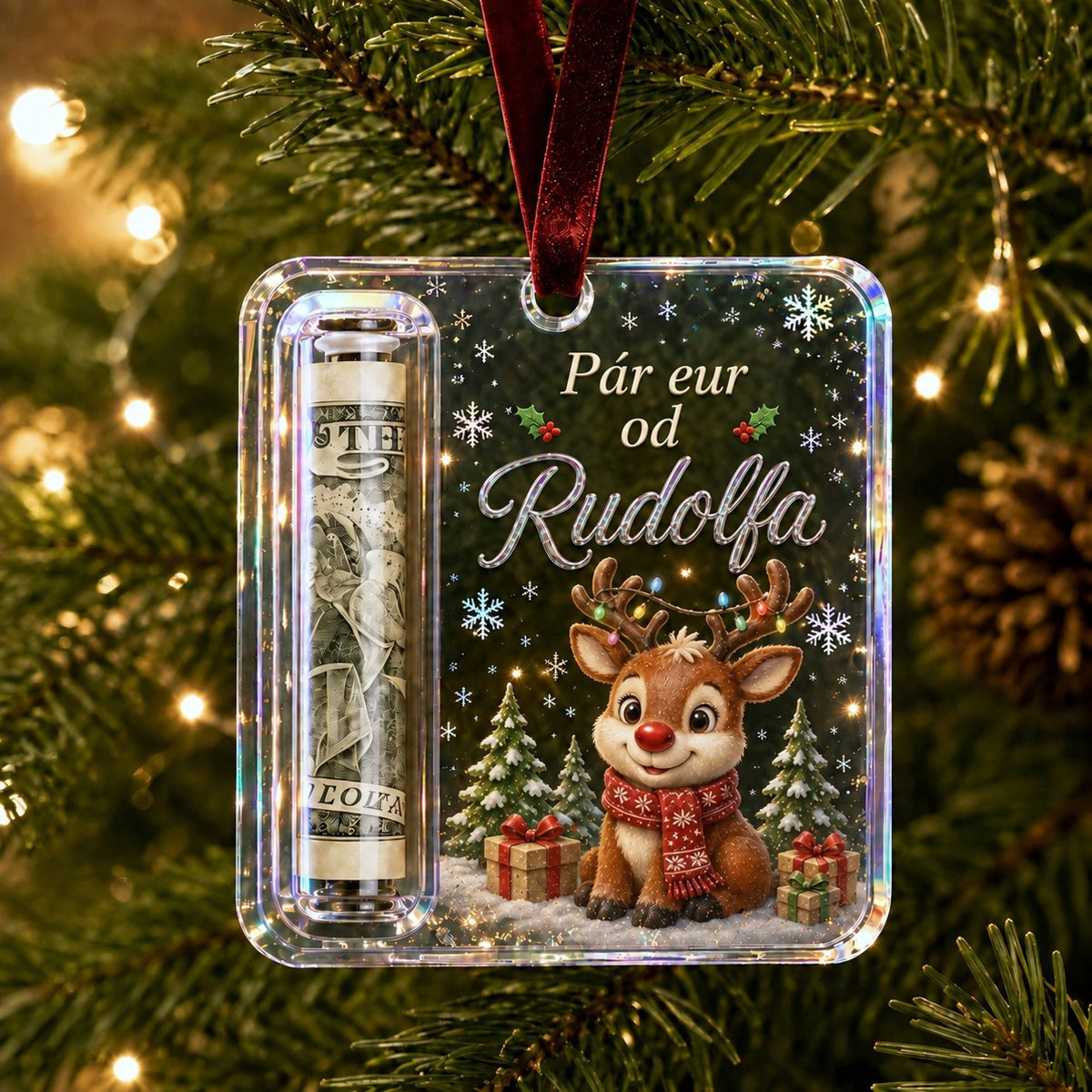 Puriejoy vianočná ozdoba na darovanie peňazí - Sob