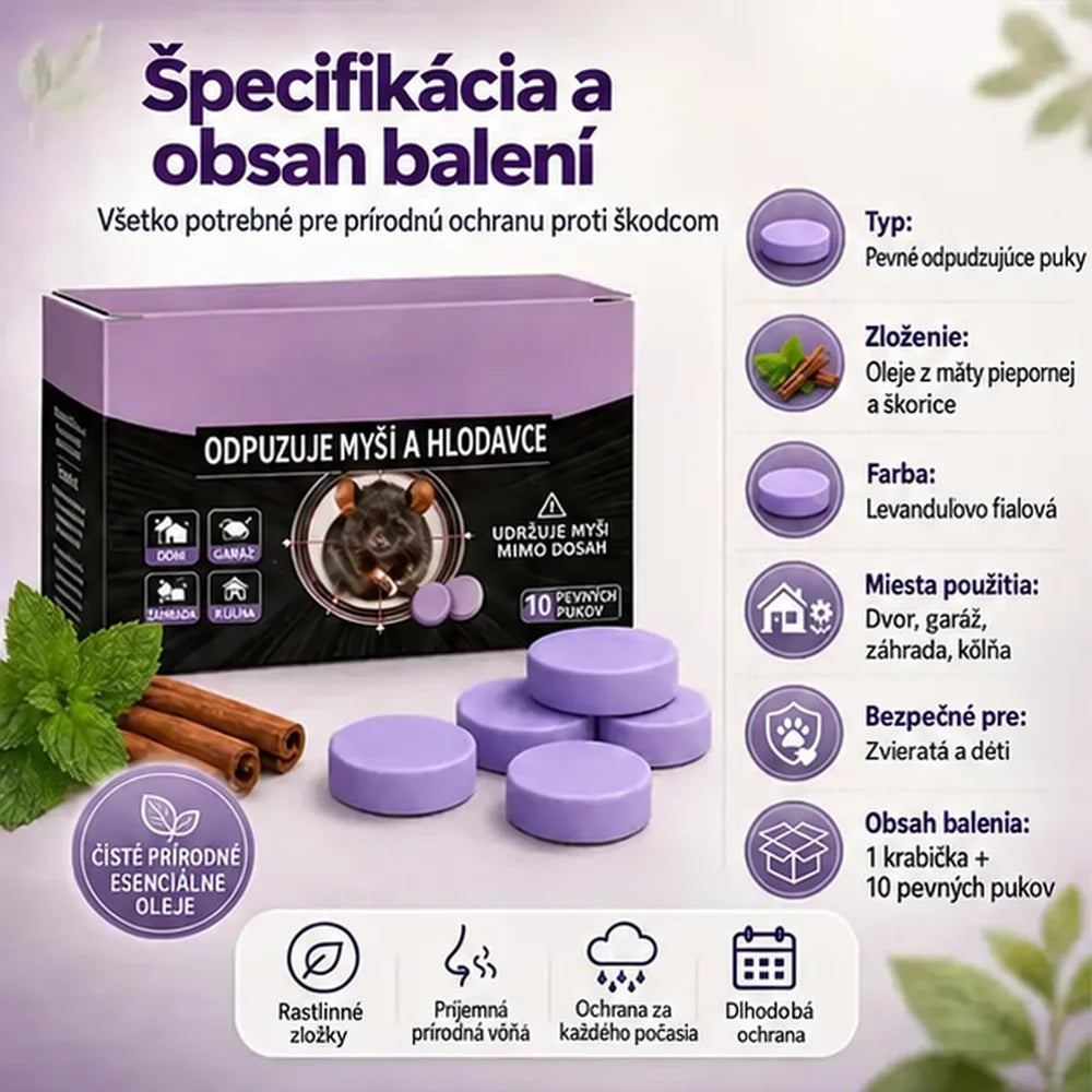 Prírodné vonné odpudzujúce puky proti škodcom – ochrana proti rôznym škodcom pre dom, garáž aj vonkajšie priestory