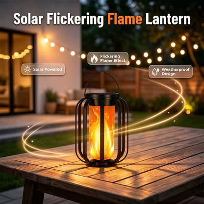 70% OFF NOW! 🔥🏮Solar Flicke ring Flame Lantern – IP65 Waterproof Auto On/Off, Realistic Warm Glow, Hanging Outdoor Solar Light for Patio Garden Pathway Decor