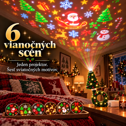 Vianočný USB projektor so 6 motívmi – 4